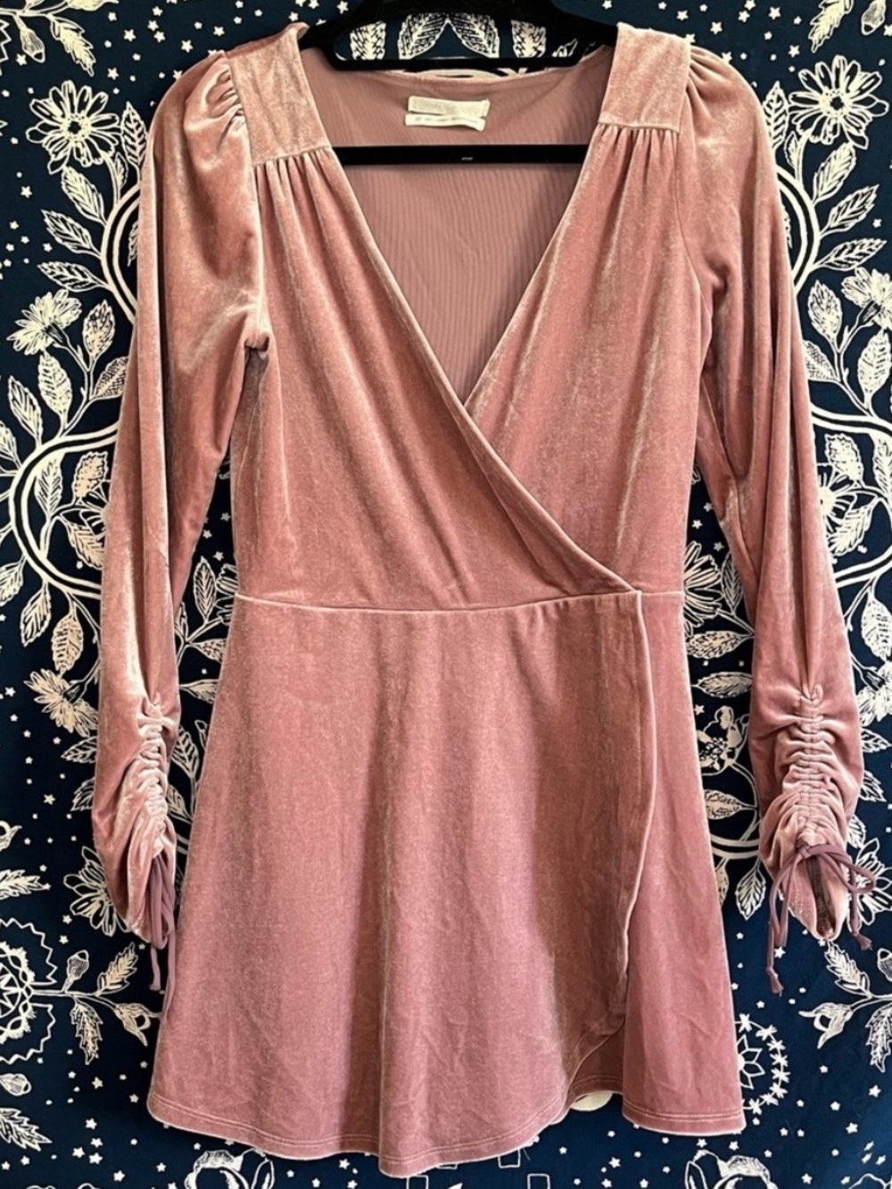 Rose Velvet Long-Sleeve Romper